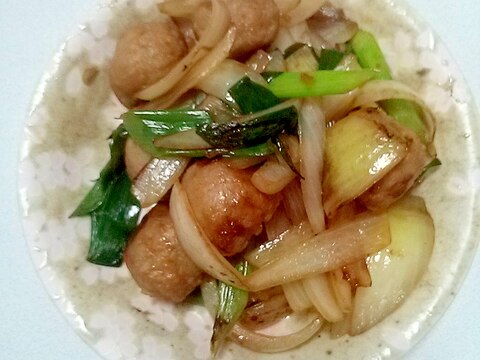 九条ねぎ☆玉ねぎ☆肉団子の炒めもの